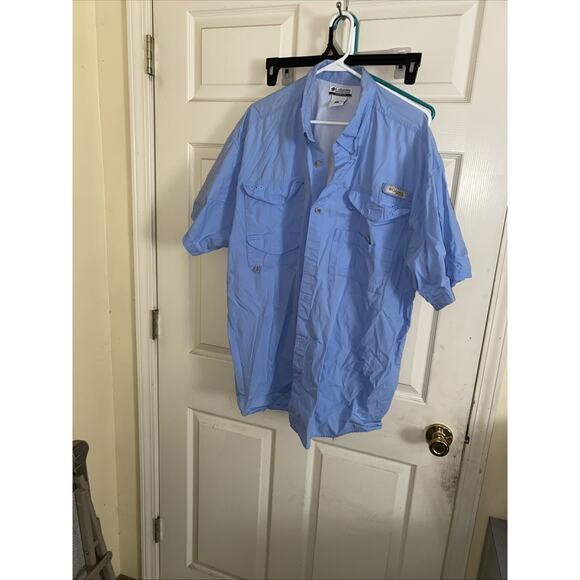 Men's Columbia PFG Vented Fishing Shirt Size 3XT Short Sleeve Button Down Cotton - Picture 1 of 5